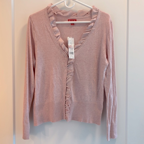 Elle Pink Ruffled Cardigan - Picture 1 of 7
